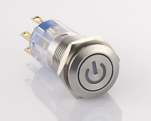 J metal button with power mark